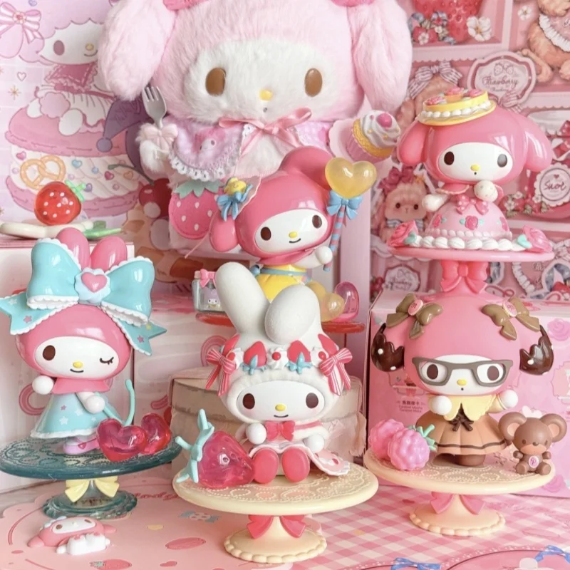 

Оригинальная фигурка Sanrio Mymelody аниме послеобеденный чай, кавайная модель, коллективная настольная декоративная фигурка, игрушка, статические подарки