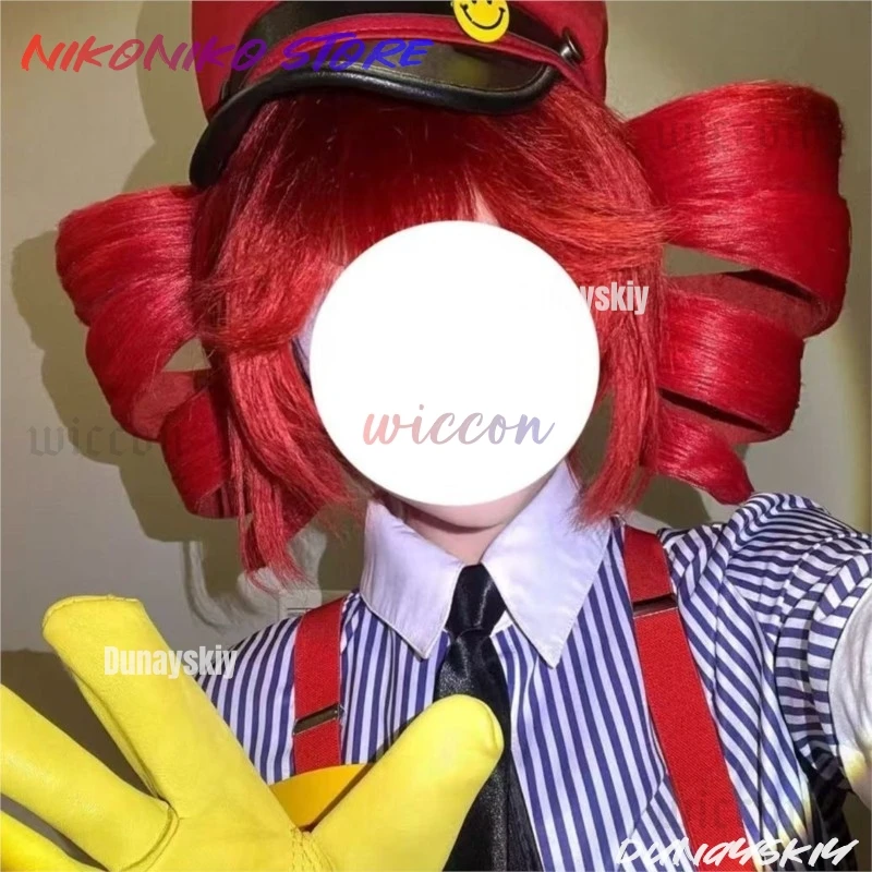 Kasane تيتو كوسفسفريه أزياء المرأة لطيف الأحمر ذيل حصان شعر مستعار أنيمي عالية مقاومة للحرارة الشعر تيتو على شكل شعر مستعار طويل مجعد