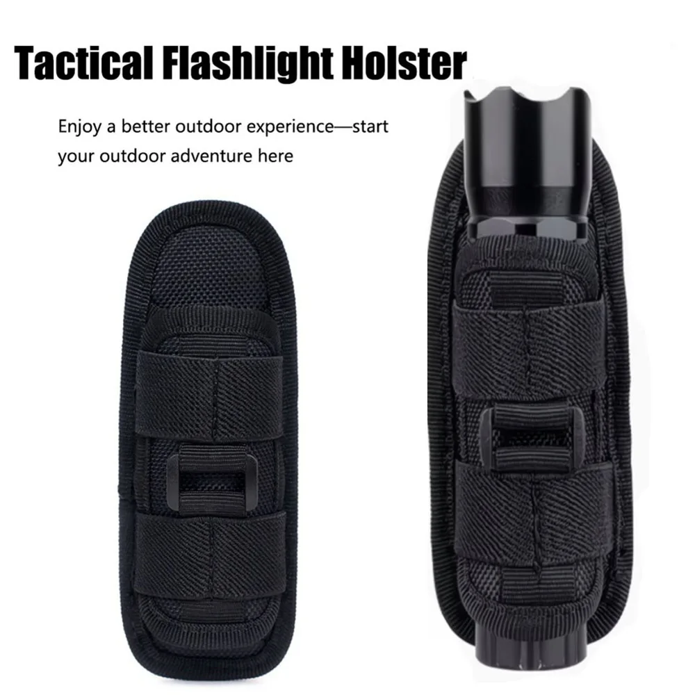 

360-Degree Rotatable Tactical Torch Holster, Hands-Free Belt Clip, Multi-Functional Torch Holster, Adjustable Nylon Torch Clip