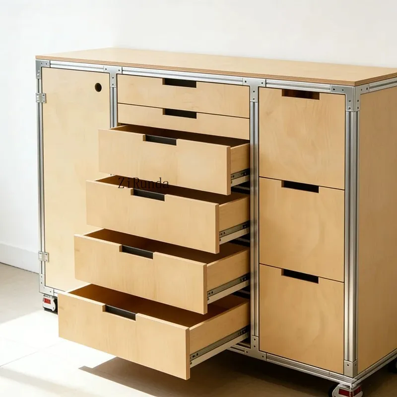 Aluminum side cabinets, marine panel multi-drawer lockers, mobile lockers, display cabinets