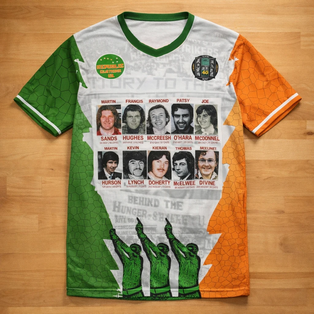 2026 Kneecap Hungerstrikers Tribute, Fenian Army Style Quick-Drying And Breathable Kids Adults V-Neck T-Shirt Tops Clothing