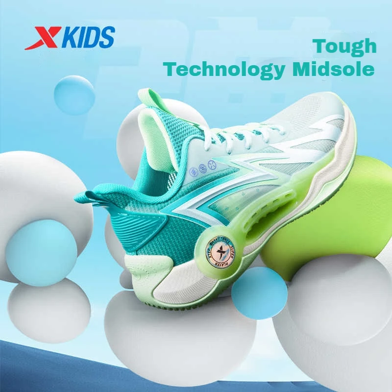 Xtep Children's Basketball Shoes 2025 Spring Soft Sole Lightweight Shock-Absorption Stability Sneaker For Boys 675215129162