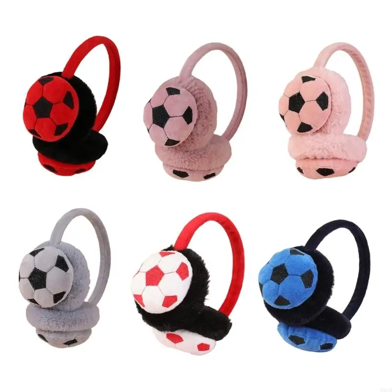 

M6CD Winter Ear Warmers with Soccer Pattern Men Women Kids Earmuff Trendy Earwear
