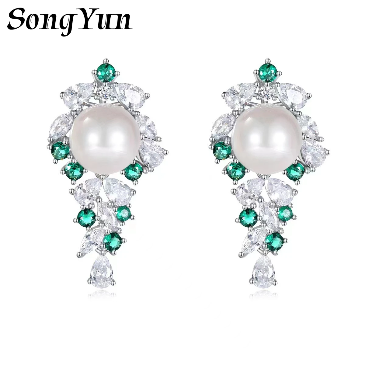 SONGYUN High Carbon Gemstones Jewelry Ice‑cut High‑carbon Diamond Ring for Women, S925 Sterling Silver Band, Minimalist Design