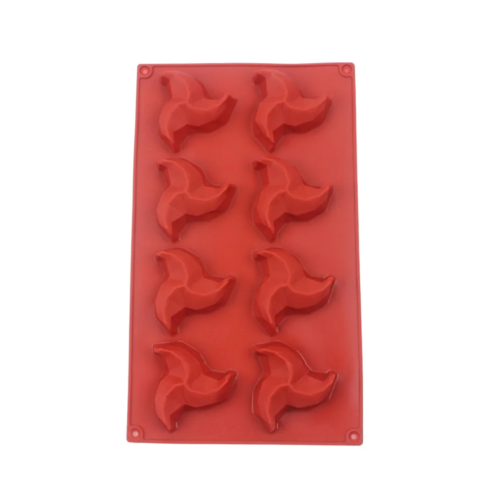 

8 Hole Silicone Chocolate Mold Irregular Windmill Shape Biscuit Cookies Mold Pudding Jelly Cake Decoration Kitchen Baking Tools