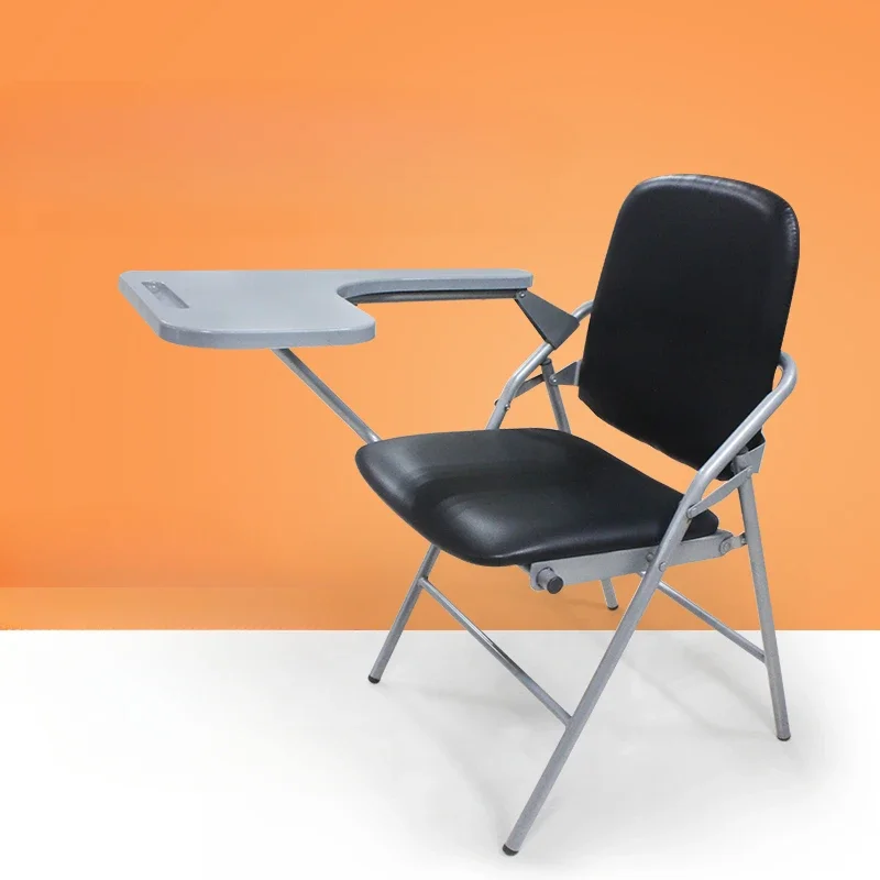 

Folding training chair with writing board leather surface, enlarged writing board, conference chair with desk and chair