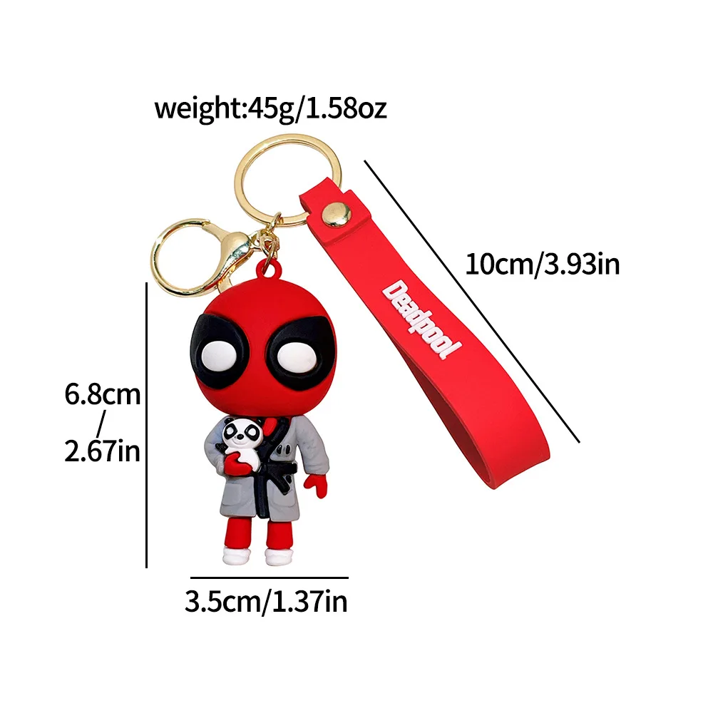 Deadpool & Wolverine Keychains Marvels Action Figures Car Key Ring Kids School Bags Pendant Purse Decor Kids Classic Toys Gift