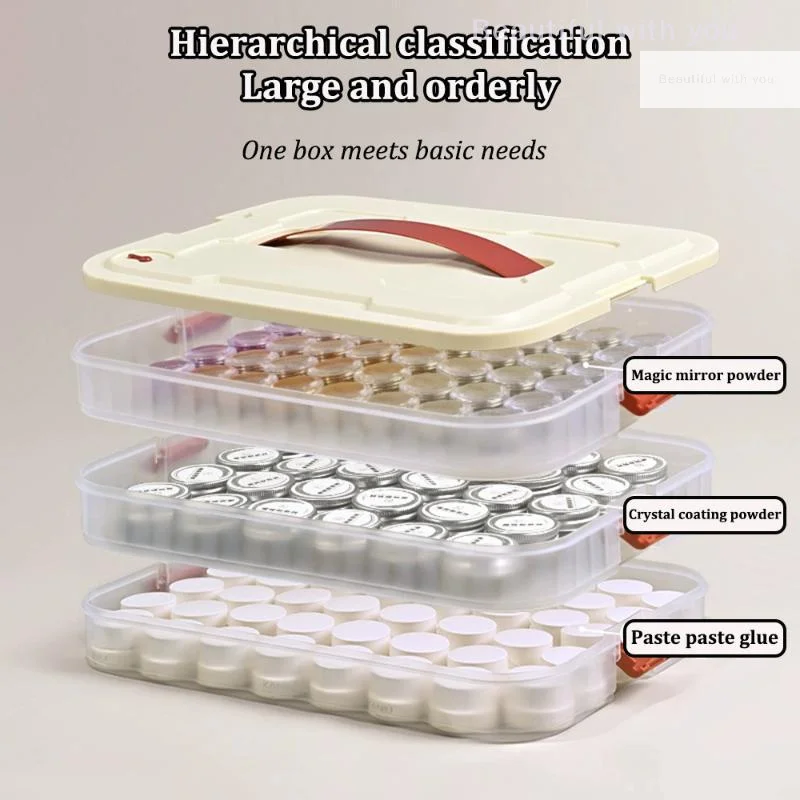 

1/2/3/4 Layers PVC Nail Polish Jar Organizer UV Gel Storage Box Nail Art Tool Empty Container Quick Install Cosmetic Case