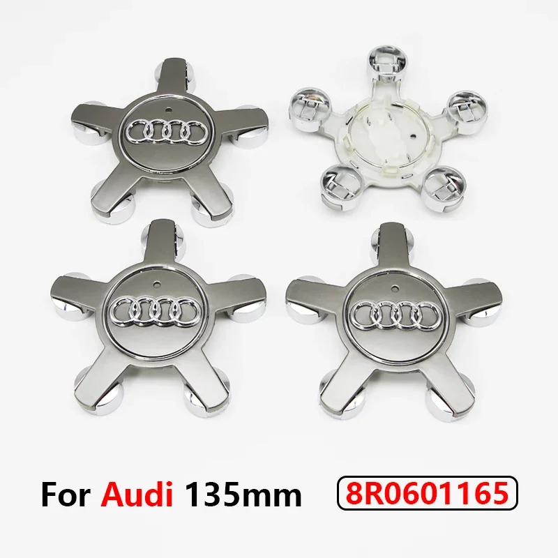 4pcs 135MM Car Hub Caps 8R0601165 4F0601165 For Audi A4 A5 A6 A7 Q3 Q5 A3 S5 Accessories Auto Wheel Center Cap Hubcap Rim Covers