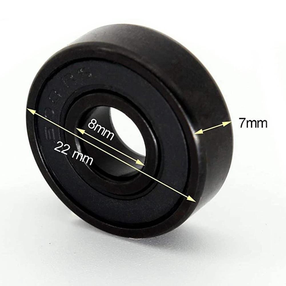 BISM1 عالية السرعة 608RS محامل السيراميك الأسود الهجين محامل لوح التزلج السيراميك البلاستيك قوس 608 محامل