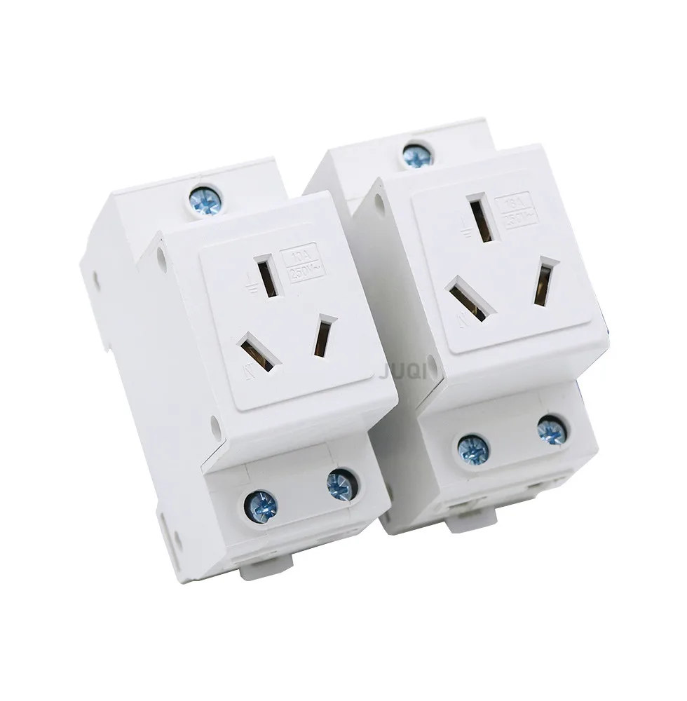 10-16A 250V DIN 35mm Rail Mount AC Power AC30 Modular Socket AC power  3 holes Battery Receptacle