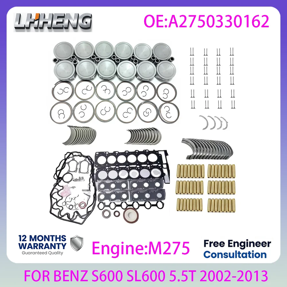 M278 Engine Rebuilding Kits For MERCEDES-BENZ 4.0L 4.7L 4.0 4.7 L T V8 GAS 2011-2020 CLS500 E500 ML500 S500 CL500 W212 X218 R231