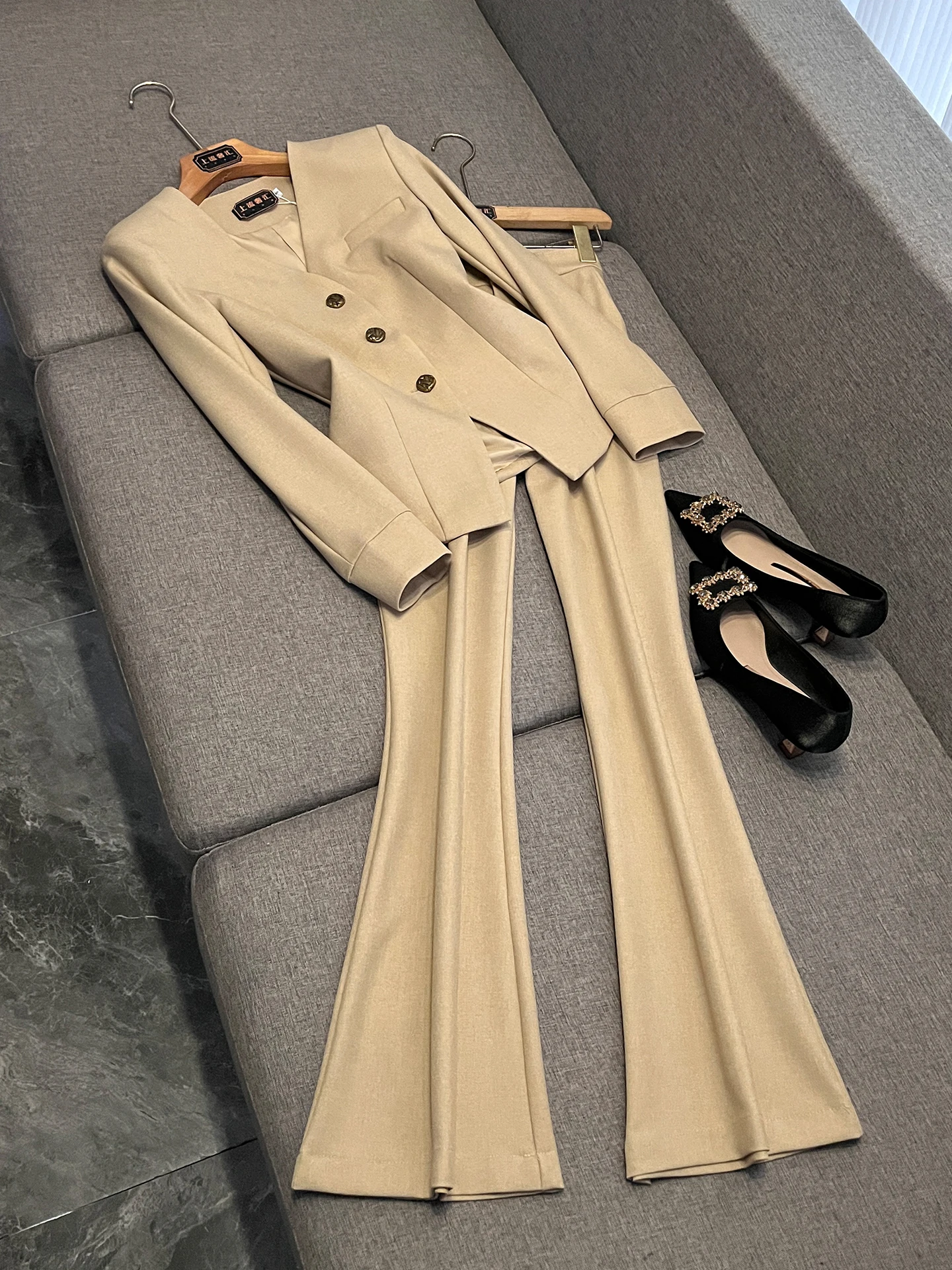 

Elegant Long Sleeve Suit Set Commute Korean Style Complete Two Piece Set Workwear Uniforms Female Spring Fashion JF