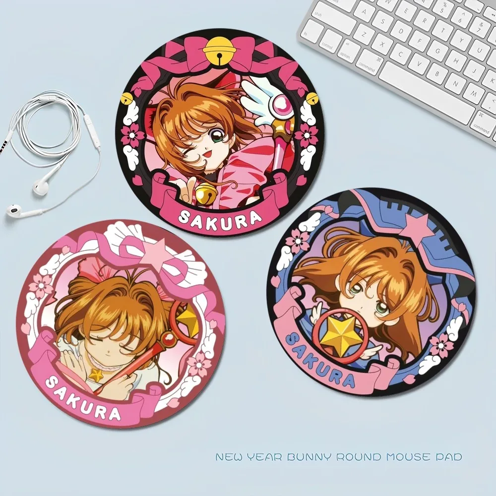 Card captor sakuramagic circle Mousepad INS Tide Round Keyboard Mat Table Mat Students Cabinet Gamer Desktop Mousepad Cup Mats