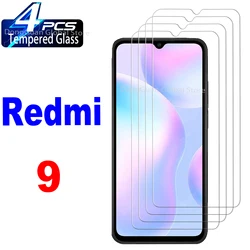 2/4Pcs Tempered Glass For Xiaomi Redmi 9 Screen Protector Glass Film