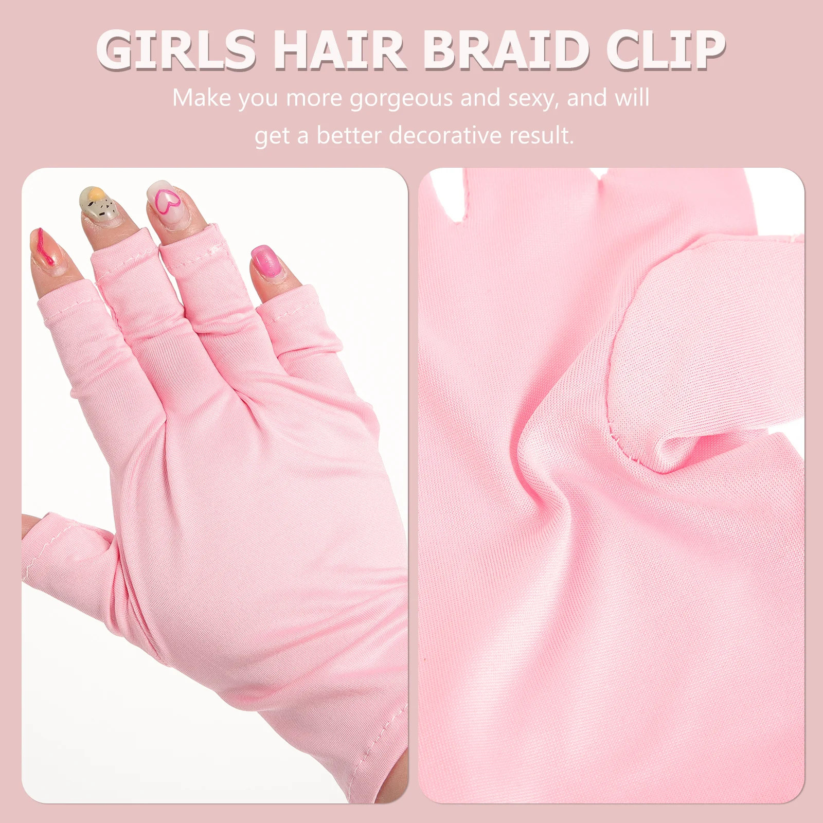 

2Pairs Uv Protection Manicure Gloves Fingerless Nail Gloves for Women Reusable Sunscreen Hand Covers Comfortable Elastic