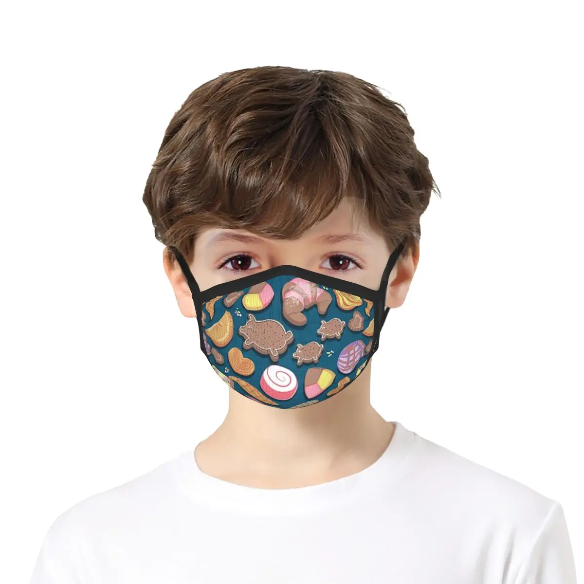 Mexican Sweet Bakery Frenzy Turquoi Face Mouth Mask Reusable Breathable Protective Children Kid Cute Dust-proof Mouth Face Masks