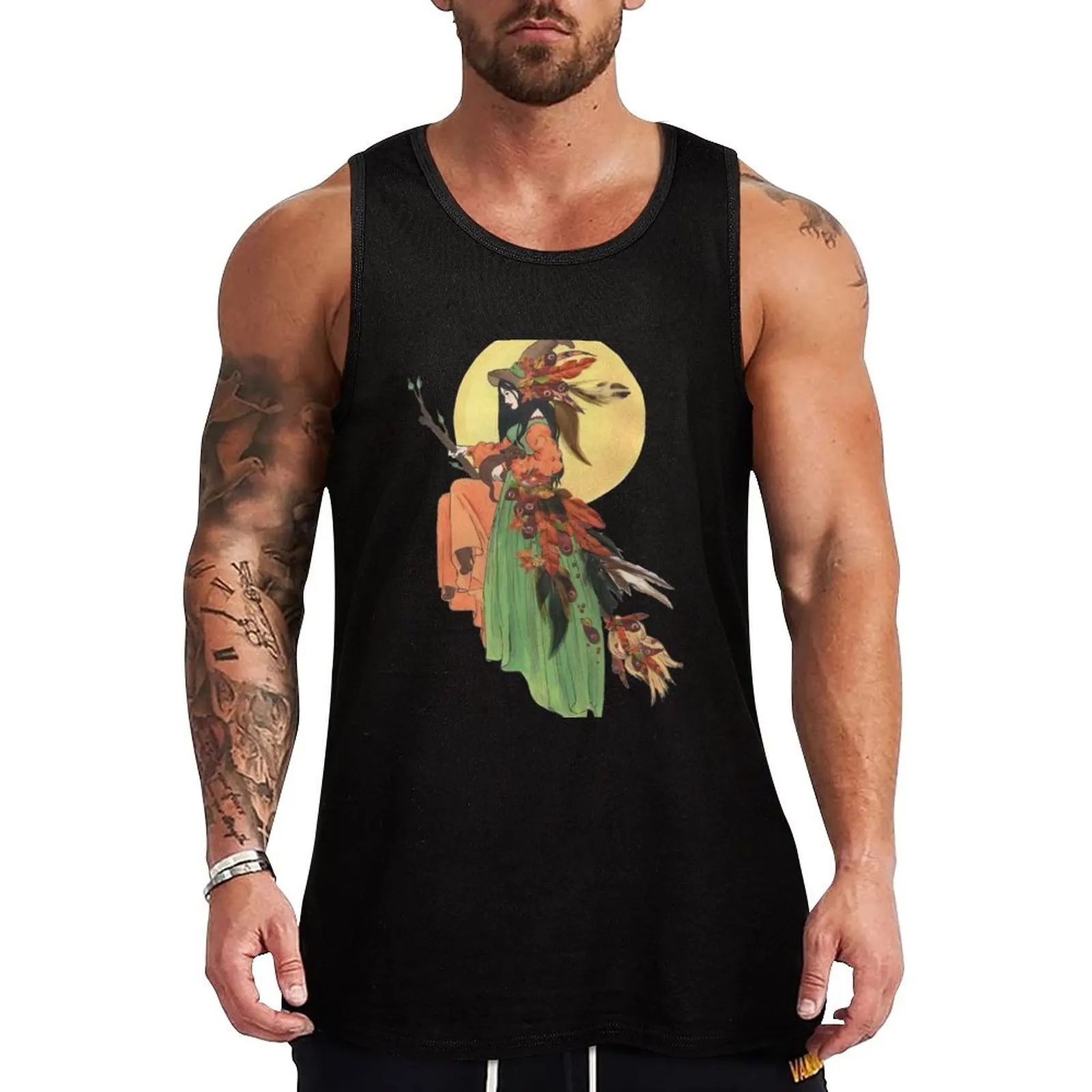 

Autumn Witch Tank Top Short sleeve anime top fitness clothing for men