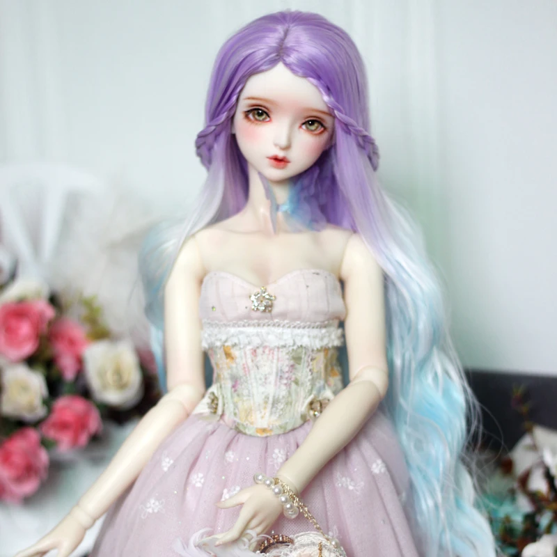 

BJD doll wig suitable for 1/3 1/4 1/6 size bjd girl wig cute gradient doll long hair doll accessories (two colors)