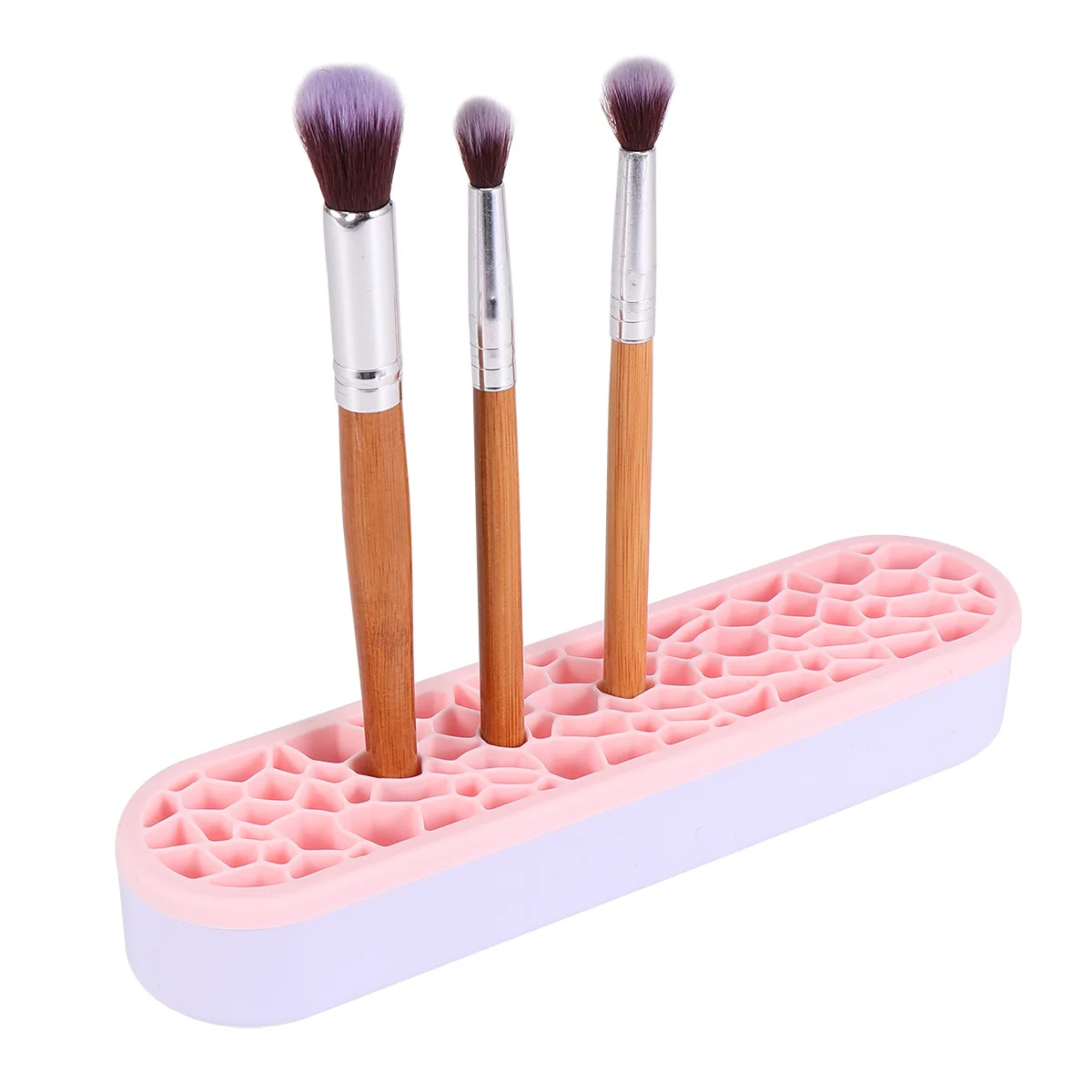 

Makeup Brush Organizer Rack Display Shelf Pink Lightweight Wear-Resistant Scratch-Resistant Travel Home Use Makeup Brush Shelf
