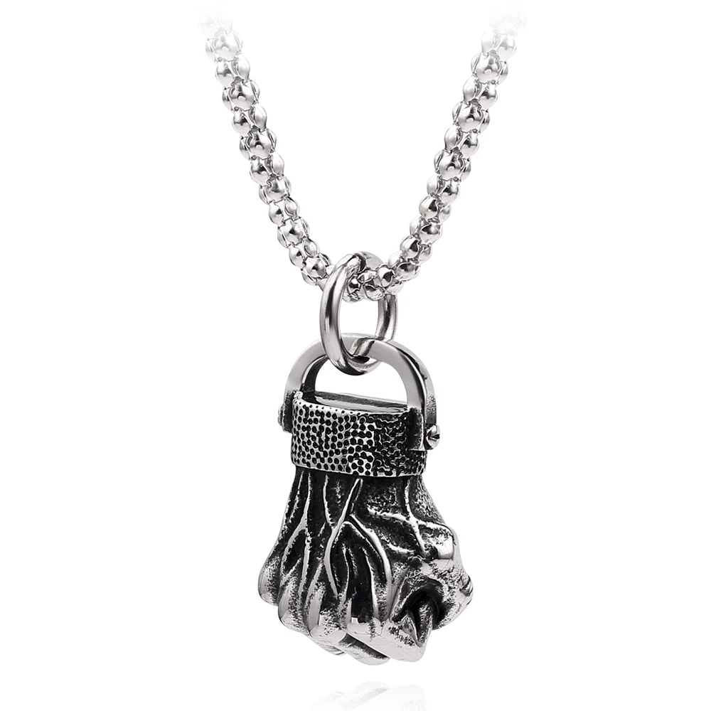 Vintage Champion Boxing Glove Necklace Creative Hip Hop Themed Pendant for Men Fashion Jewelry Accessory