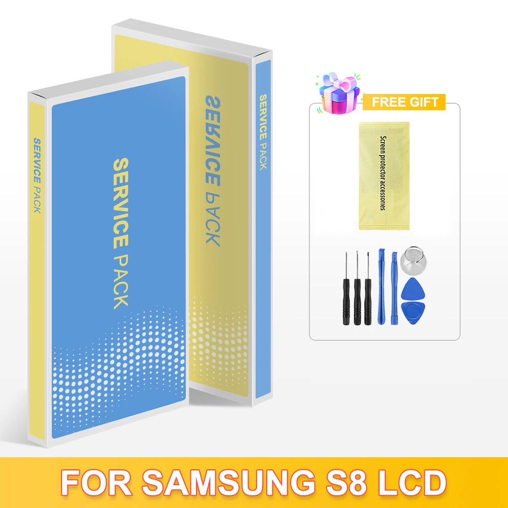 100% Tested S8 TFT LCD For Samsung Galaxy S8 G950 SM-G950FD Lcd Display Touch Screen Digitizer Assembly Replacement with Frame