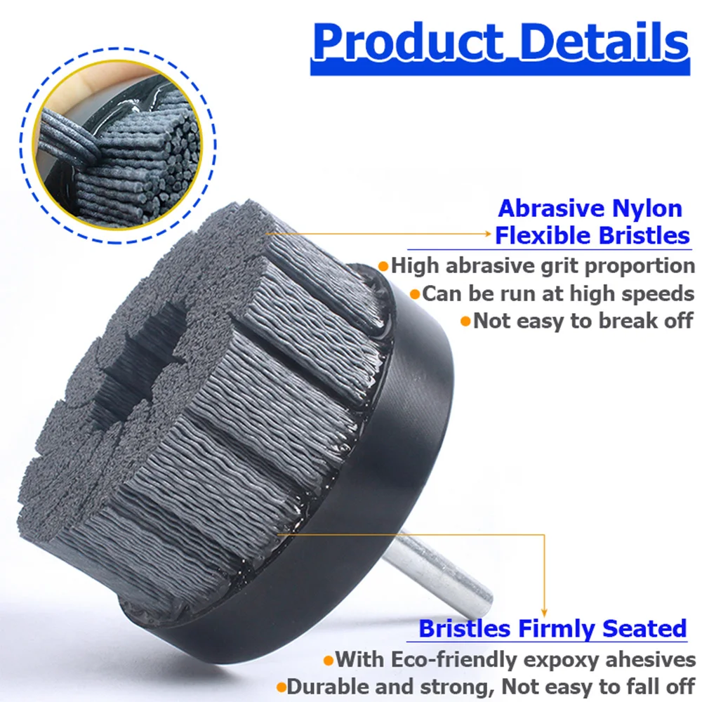 Industrial Abrasive Nylon Brush Disc Silicon Carbide Ceramic Metal Aluminum Deburring Polishing Removal Robotic Automated CNC