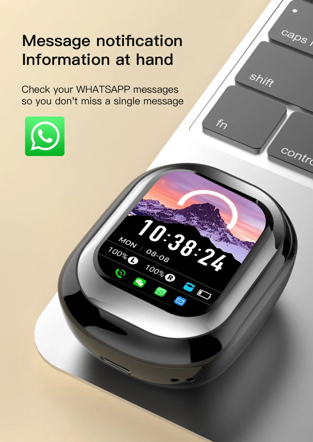 لهاتف Galaxy S25 Ultra S25 Plus S24 S23 tws سماعات ذكية كاملة الألوان تعمل باللمس بتصميم منزلق سماعات أذن لاسلكية تعمل بالبلوتوث سماعات أذن للضوضاء #4