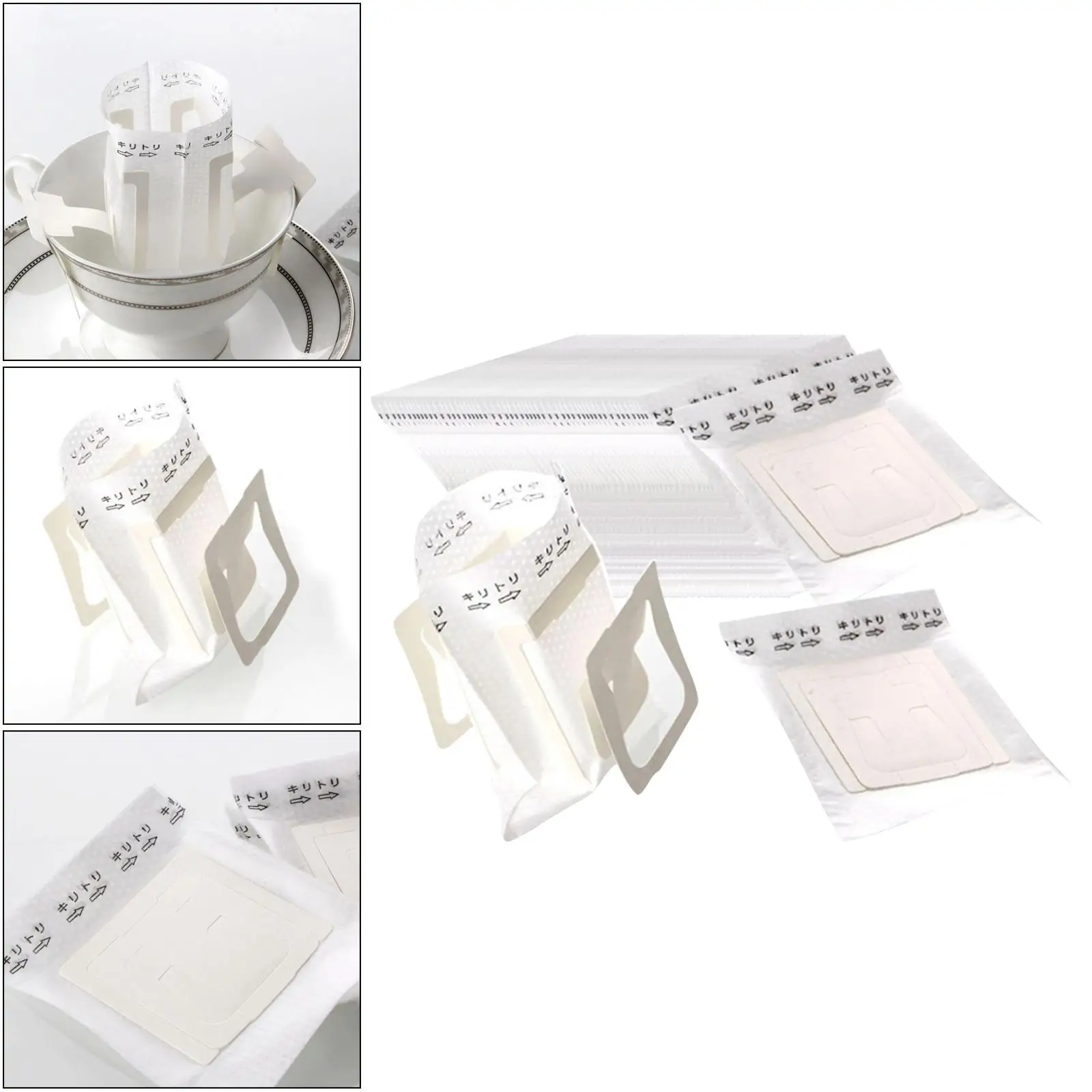 50x portátil pendurado orelha gotejamento filtro de café saco gotejador de papel para acampamento