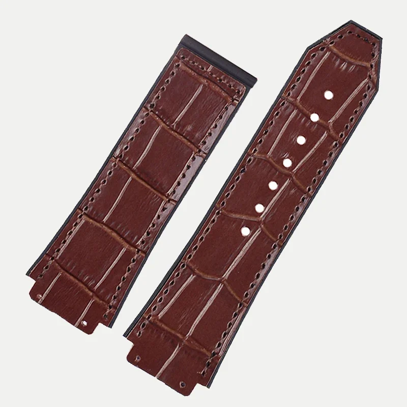 Genuine leather rubber watch strap For HUBLOT Hengbao watch strap, Yubo Big Bang classic fusion Yubo raised  strap 26-19mm