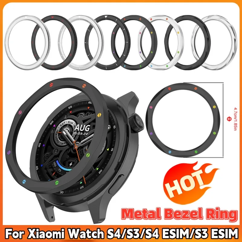 1PC Stainless Steel Watch Bezel Insert Ring for Xiaomi Watch S4/S3 for Xiaomi Watch S4 ESIM/S3 ESIM Men Watch Case Strap Cover
