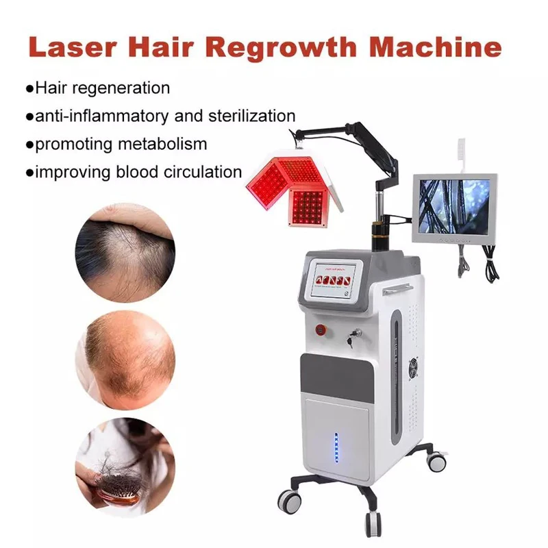 A máquina Trichological para o escalpe e o cabelo cresce, 650nm, laser do regrowth do cabelo, com lâmpadas 190pcs