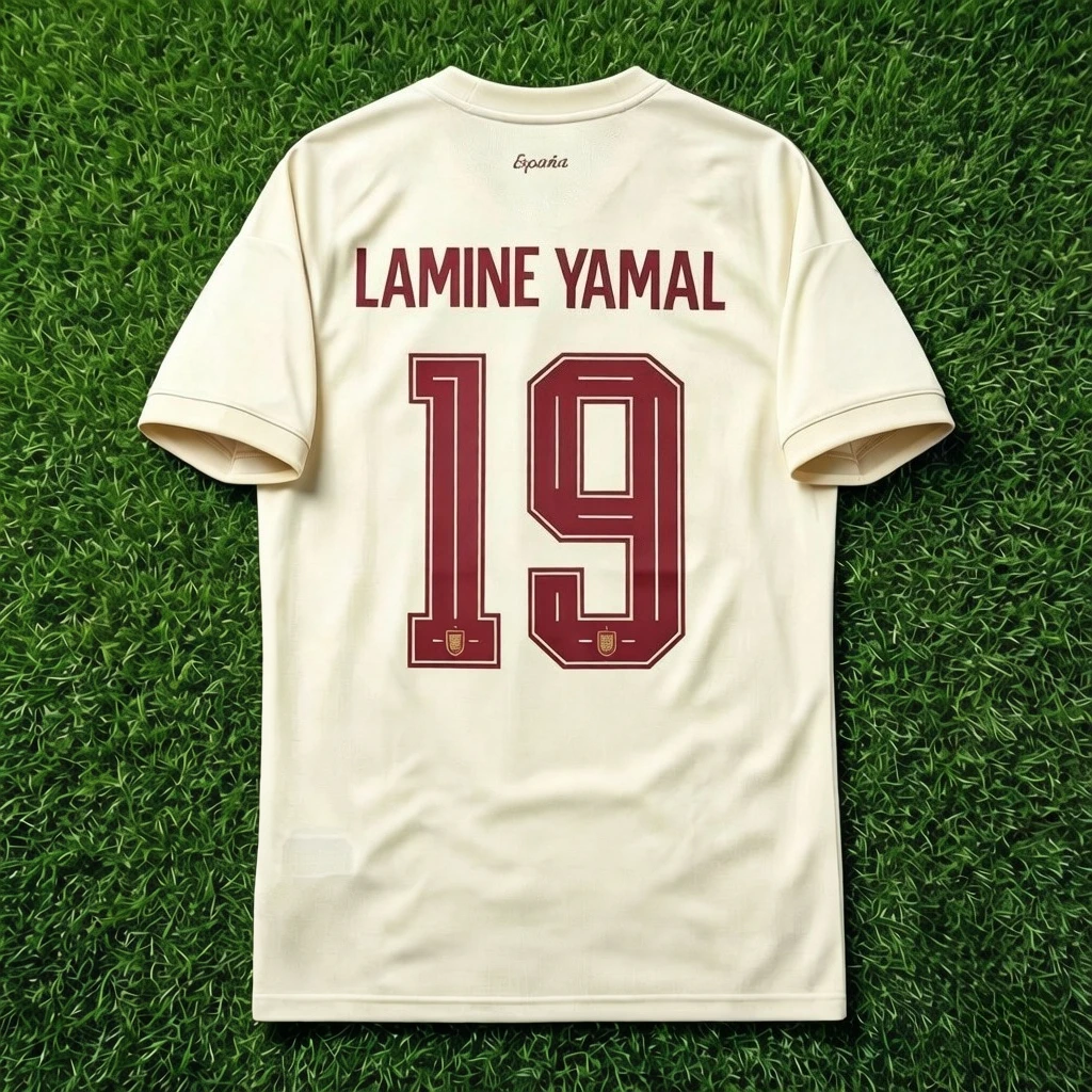 T-shirt imprimé portrait de Lamine Yamal 19, style décontracté et ample pour les fans de football, Espagne