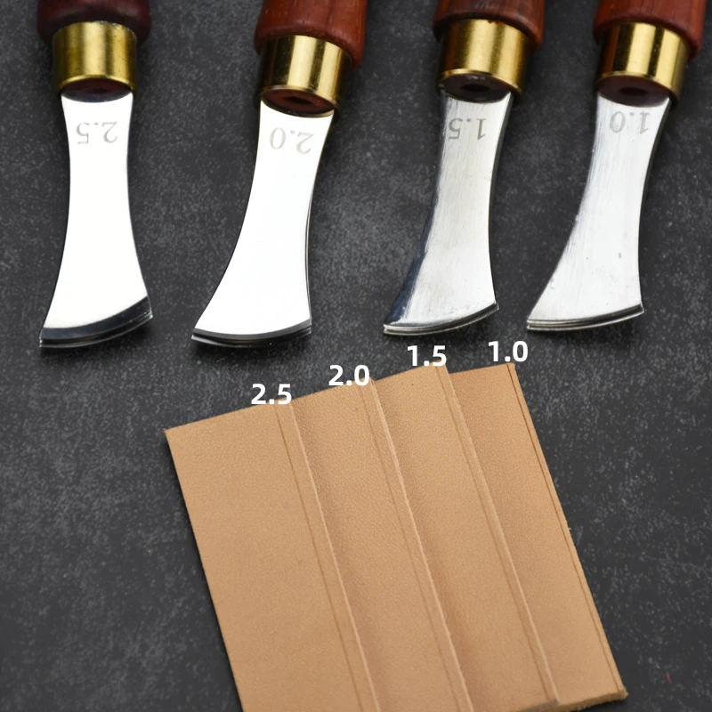 Leather Edge Creaser Arch Pressure Embedding Thread Edge Sector Crimping Scalloped Crimper Wood Leather Press Mashine Craft Tool