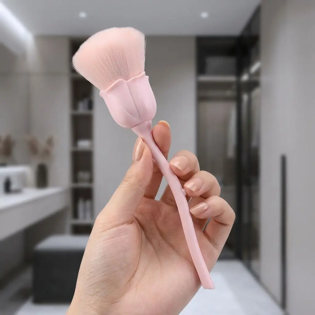 Rose Loose Powder Brush, Blumenform, Kosmetik-Rouge-Pinsel, weiches, flauschiges Make-up-Werkzeug für Frauen, tägliches Party-Beauty-Foundation-Pinsel