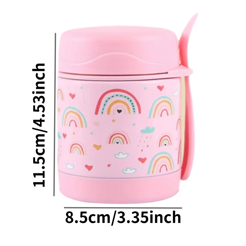 كوب ترمس للحساء سعة 10 أونصة للأطعمة الساخنة للأطفال، مع حاوية طعام معزولة لملعقة، برطمان حراري لطعام الغداء بفم واسع، طراز كاجوال #6