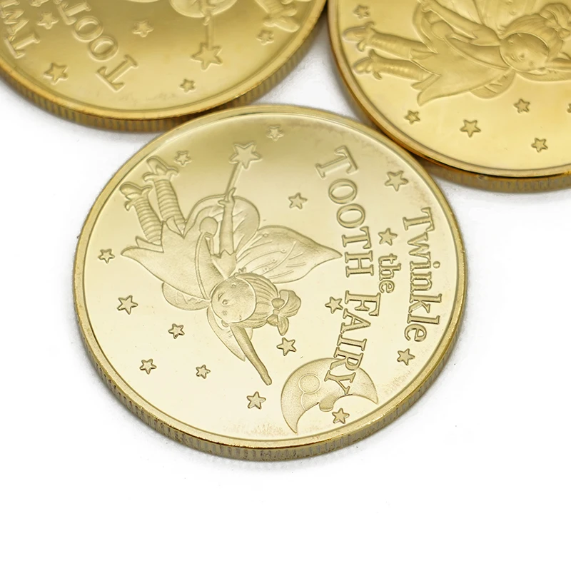 عملة تذكارية مطلية بالذهب للأطفال ، جنية الأسنان ، هدايا تذكارية للأطفال ، طفل ، طب أسنان ، هدايا العيادة ، 1 + #4