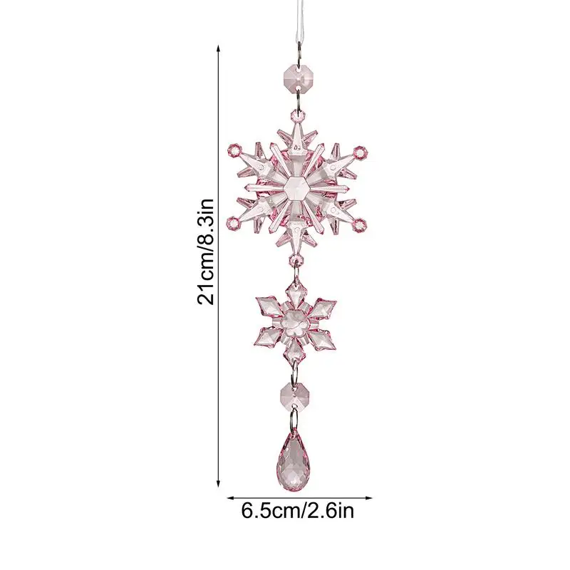 Snowflake Ornaments For Small Tree Acrylic Glitter Decorations Festival Clear Snowflake Drop Ornaments Hangable Decor Pendants