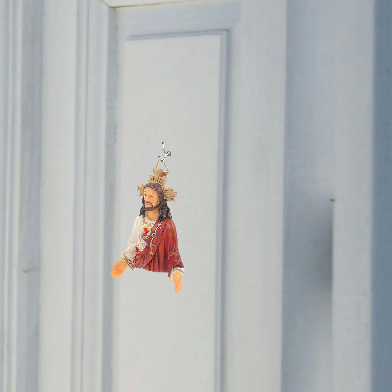 

1pc Resin Jesus Sacred Religious For Church Bedroom Office Decor Desktop Sculpture Bust Desktop Jesus Adornment Ornament