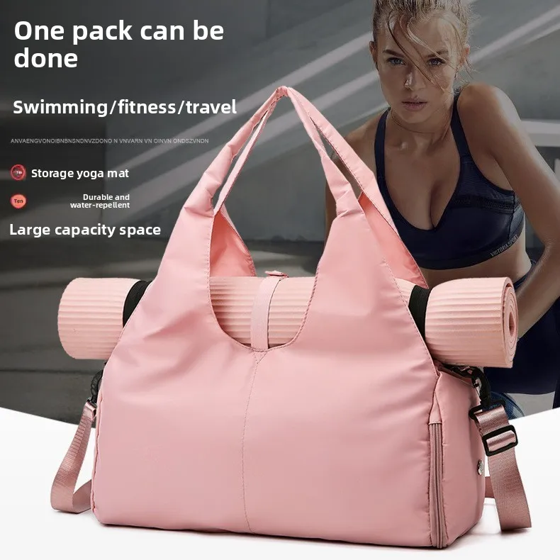 

Oxford Cloth Women's Shoulder Bag Large Capacity Yoga Fitness Bag Independent Shoe Compartment New Simple Sports Bag Handbag