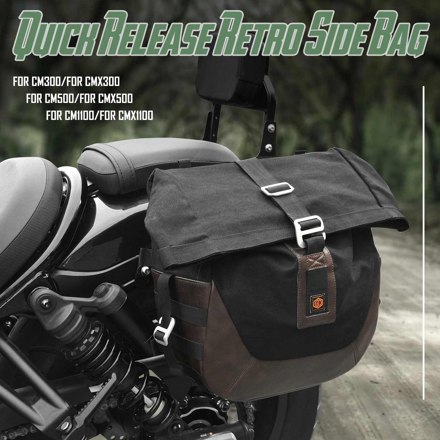 XXUN Motorcycle Quick Release Saddlebag Side Bag for Honda CM CMX 300 500 1100 CM300 CMX300 CM500 CMX500 CM1100 CMX1100