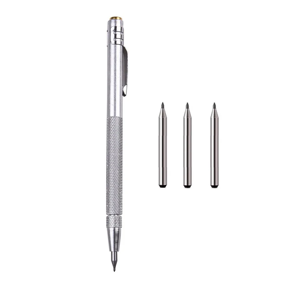 Pointe en carbure de tungstène en acier inoxydable, stylo à tracer pour la gravure, feuille de métal, outils à main en verre, remplacement de 3 pièces, 14cm