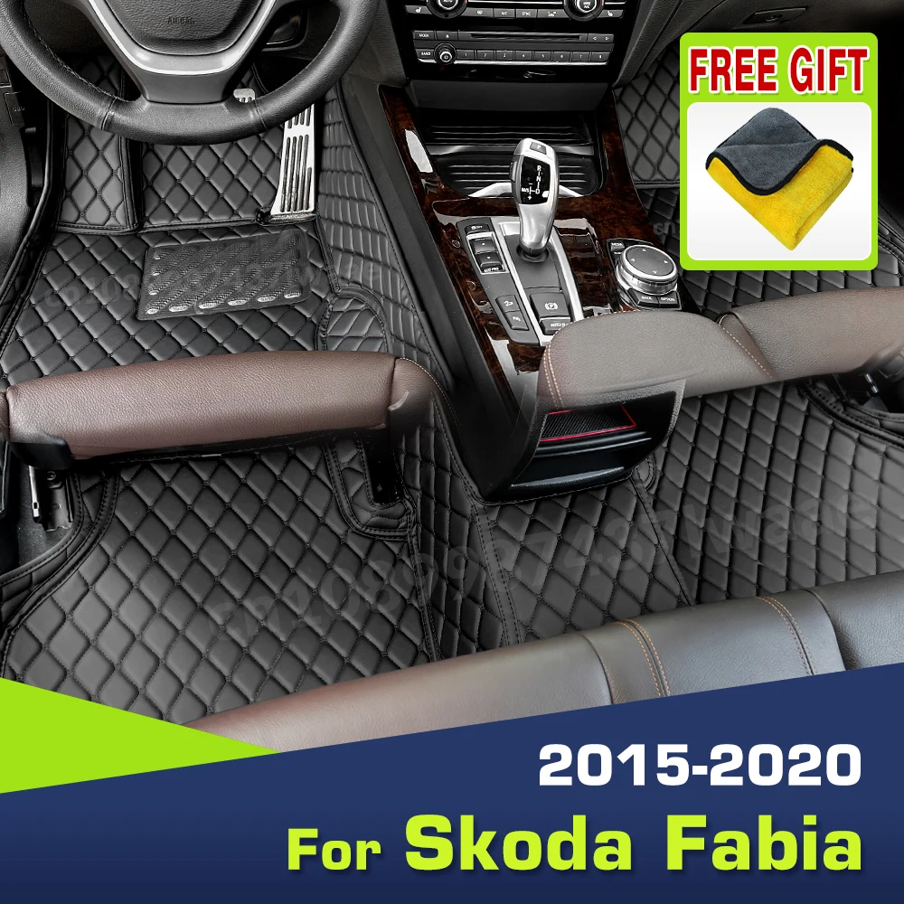 

Автомобильные коврики для Skoda Fabia 2015 2016 2017 2018 2019 2020, пользовательские автомобильные подушечки для ног, автомобильный ковер, аксессуары для интерьера