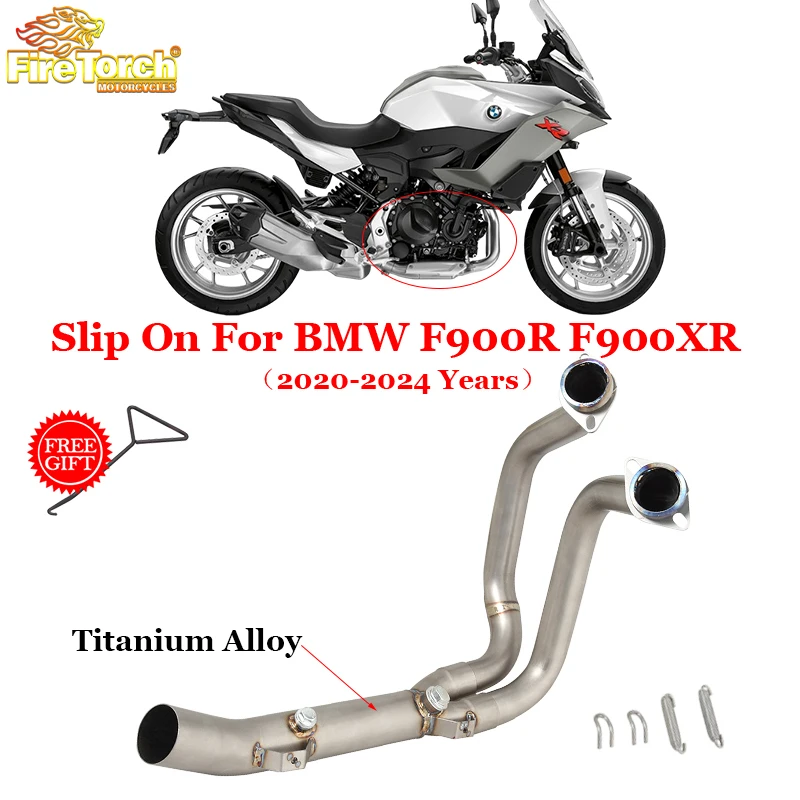 

Slip On For BMW F900R F900XR 2020 - 2024 Motorcycle Exhaust Escape Systems Titanium Front Mid Link Pipe Connect Original Muffler