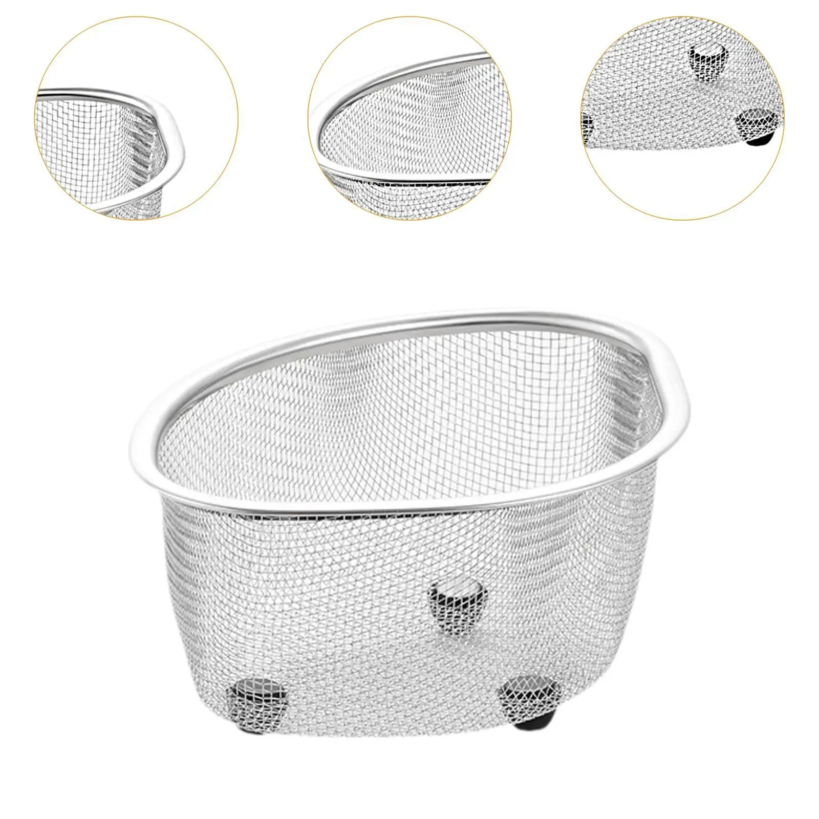 Sink Mesh Strainer Space Saving Practical Multipurpose Sturdy Corner Basket