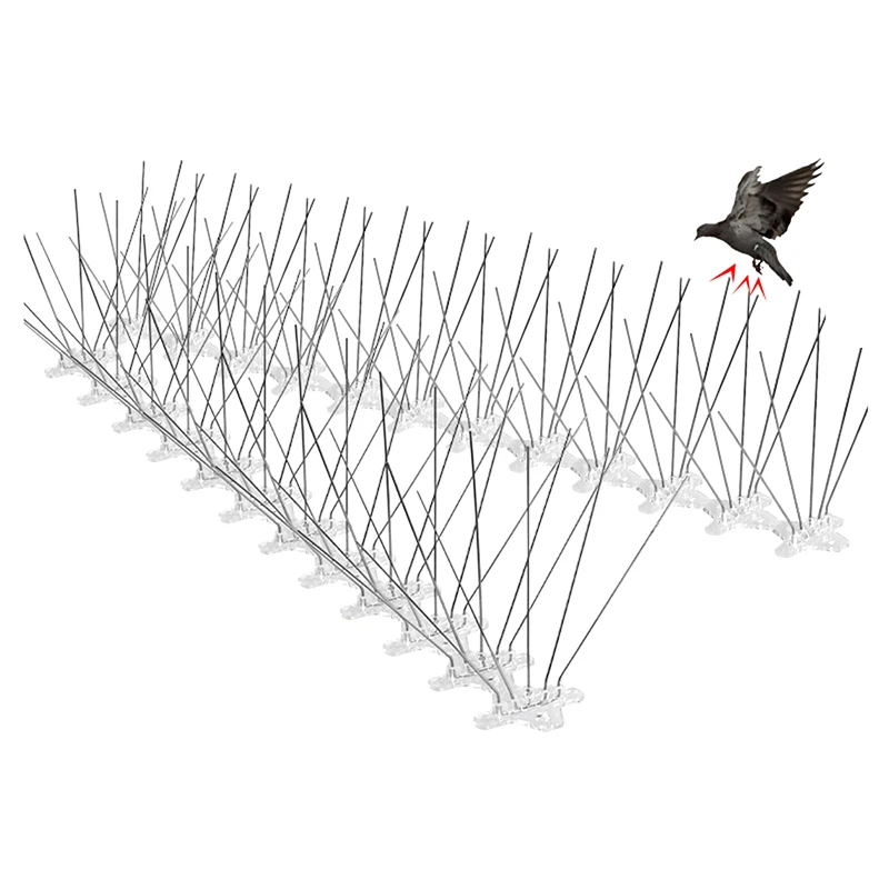 1PC 25cm Stainless Steel Pigeon Spikes And Bird Repeller Deterrent Balcony Anti-bird Repellent Thorn Nail Kit Pest Control