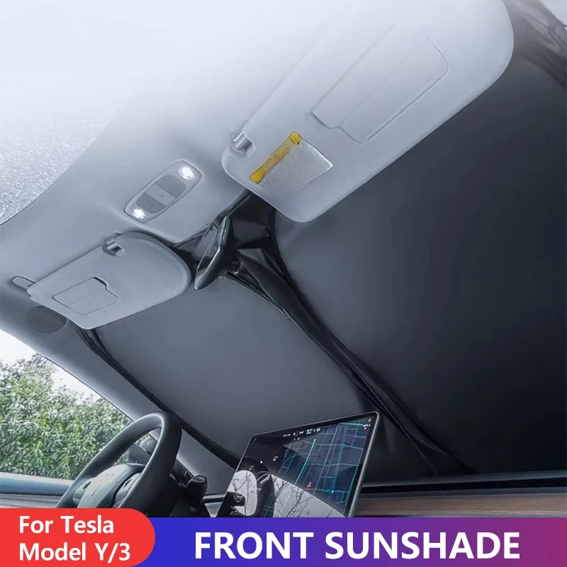 

For Windshield Sunshade for Tesla Model 3 Highland Model Y 2016-2024 Sun Shield Heat UV Protection Visor Accessories