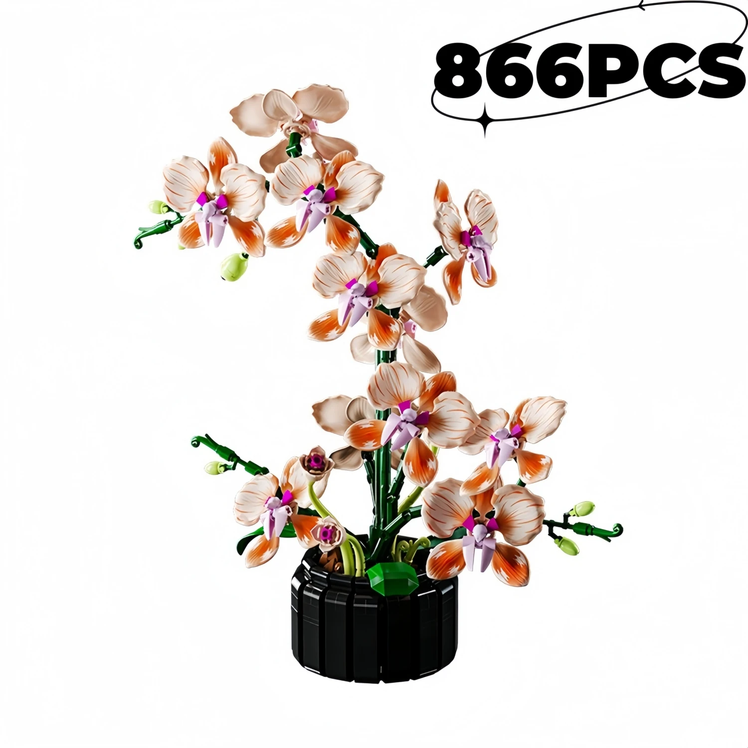 

866PCS Educational Orchid Bouquet Building Blocks Model Creative Technical MOC Style Assembly Bricks Valentine Gift