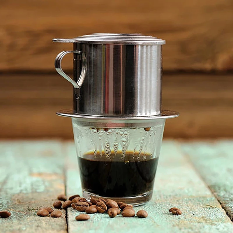 Stainless Steel Vietnamese Coffee Maker 50/100ml Coffee Pot Drip Filter Coffee Maker Portable Vietnamese Style Coffee Dripper