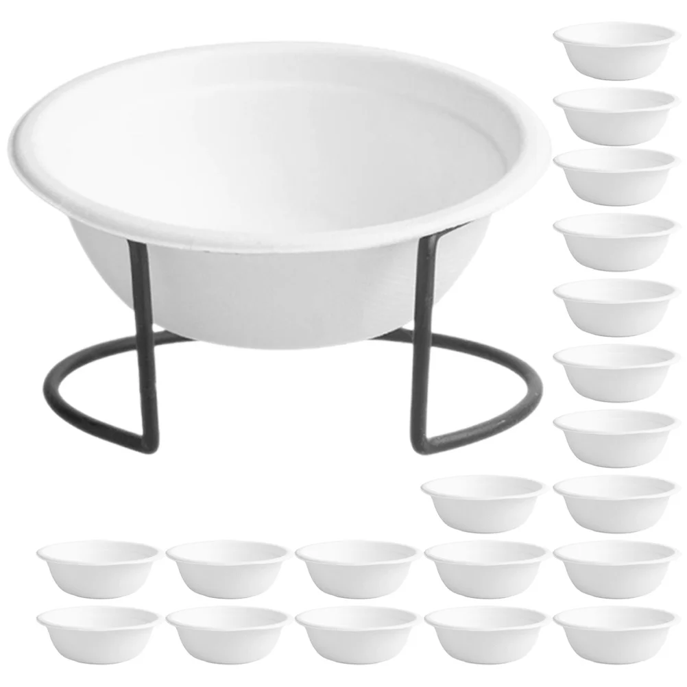 

1 set Disposable Cat Dog Bowls Small Pet Feeding Bowl For Puppy Kitten Food Water Daily Use Indoor Outdoor Pet Supply Paper